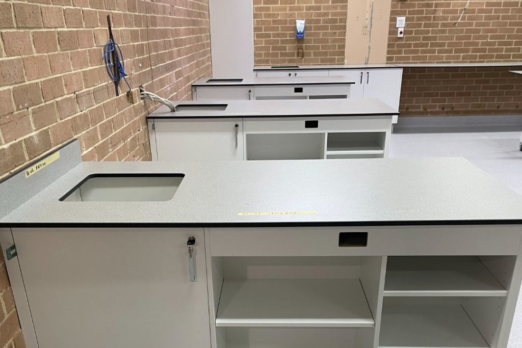 Lab workstations installed by MGB Joinery and Building.